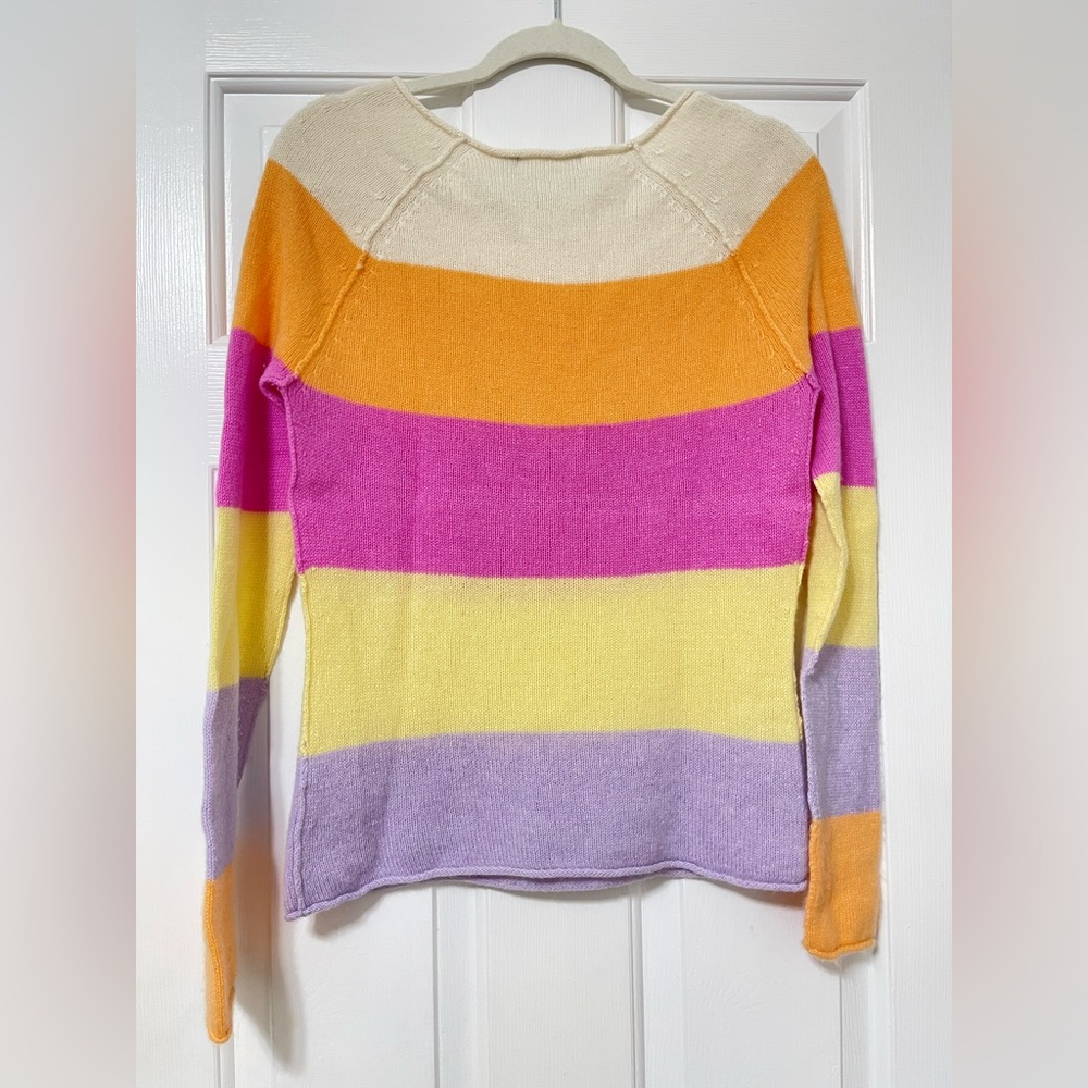 InCashmere long sleeve Striped 100% cashmere sweater size small - Picture 2 of 5